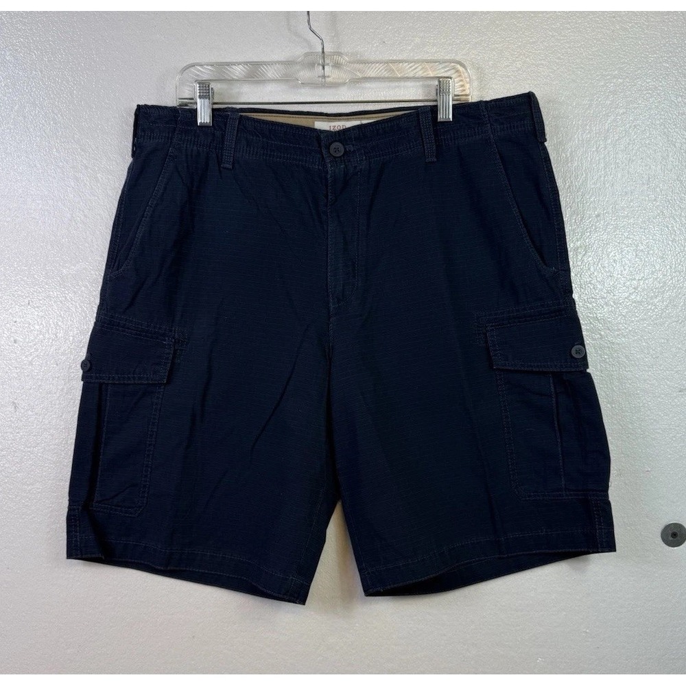 Izod Saltwater Cargo Shorts Men's 38 x 10.5 Blue Flex Stretch Fishing Outdoor - Picture 3 of 6